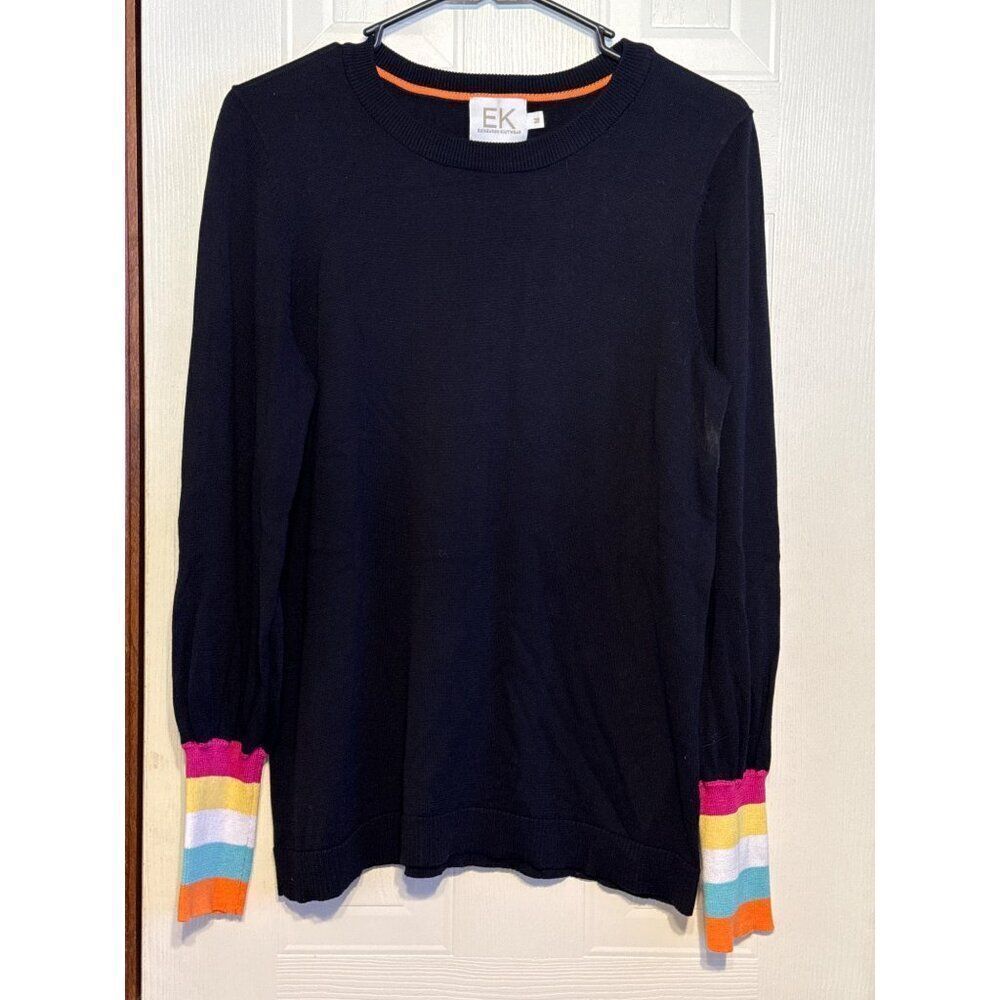 EK Edinburgh Knitwear 100% Pima Med Black Sweater‎ Size Medium